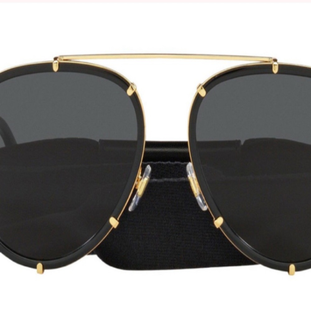 Versace Black and Gold Sunglasses with Case